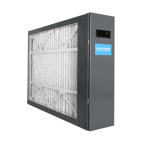 Air filter featuring a prominent blue label, designed for efficient air purification in various environments.